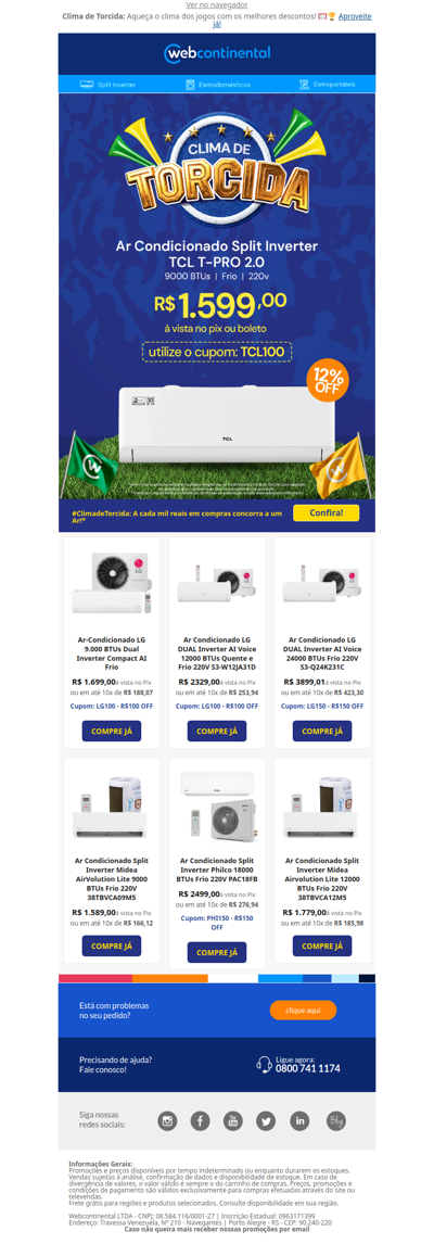 🚨 Cupons liberados: Até R$150 OFF para você garantir seu Ar Condicionado HOJE!