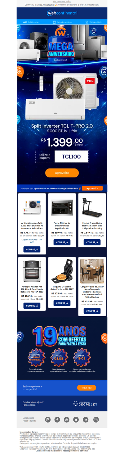 🎉 E o Mega Aniversário continua com as melhores ofertas!