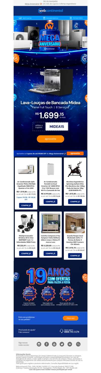 🔥 Ofertas do #MegaAniversário para você aproveitar!
