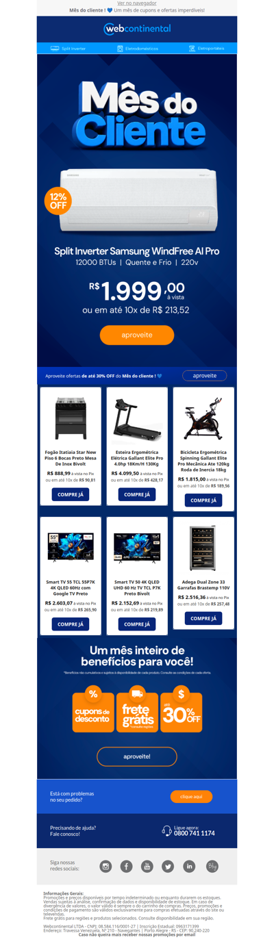 🔥 O mês do cliente começou com ofertas imperdíveis!