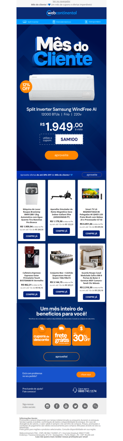 💥 As ofertas que estão bombando no mês do cliente!
