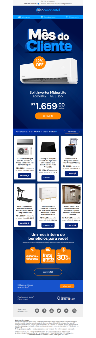 O mês do cliente continua com as melhores ofertas! 💙