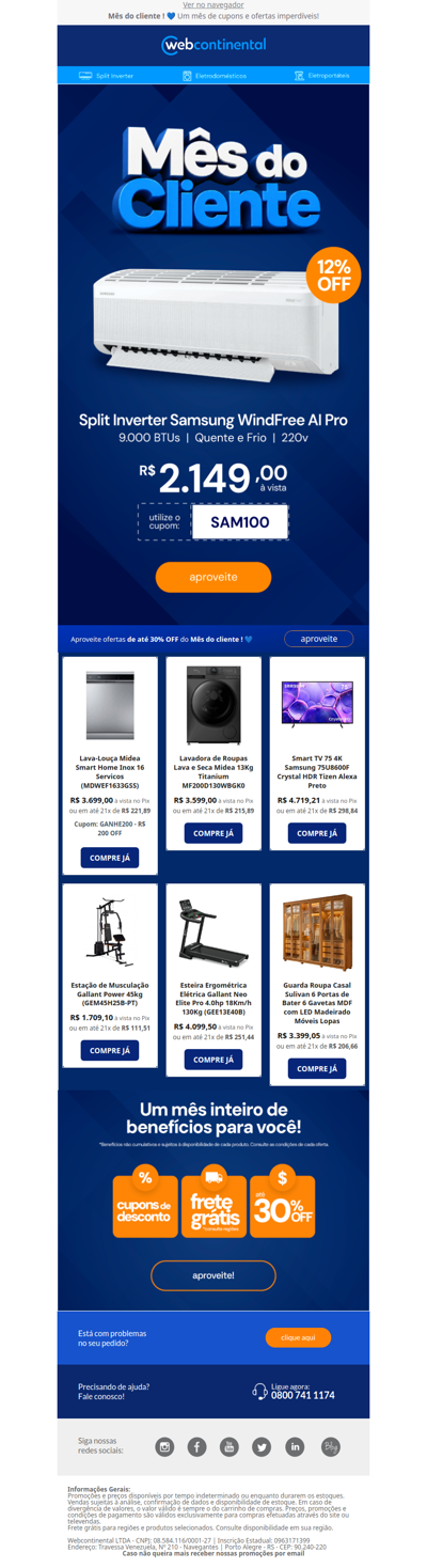 Ofertas especiais para você! 💙