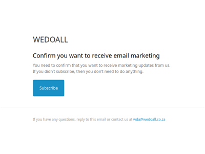 Confirm you want to receive email marketing