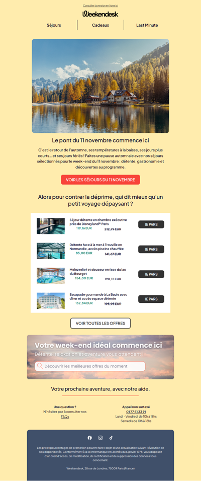 🌟 Préparez votre escapade du 11 novembre