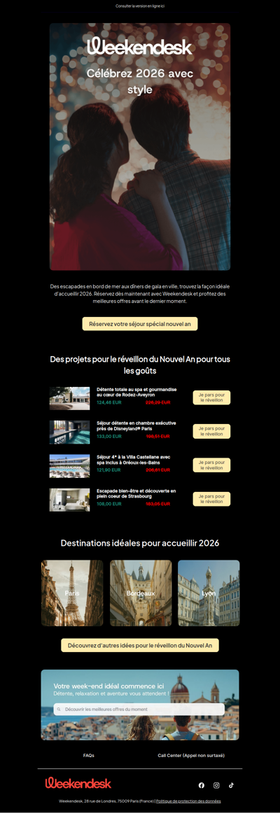 Commencez dès aujourd'hui à planifier votre réveillon du Nouvel An