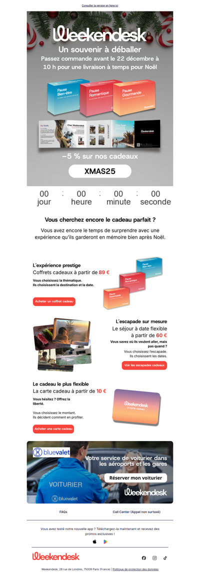 Dernières heures pour recevoir votre coffret cadeau à temps pour Noël
