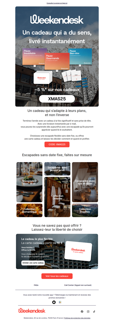 Le séjour-cadeau pour finir l’année en beauté vous attend encore