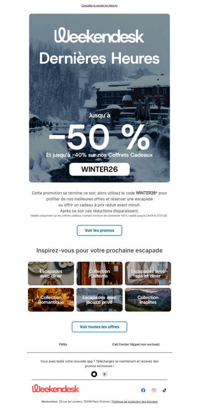 DERNIÈRE CHANCE Promos jusqu’à -50%