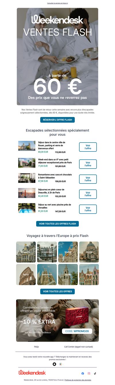 VENTES FLASH DÈS 60 € ! Offres exclusives réservées aux membres