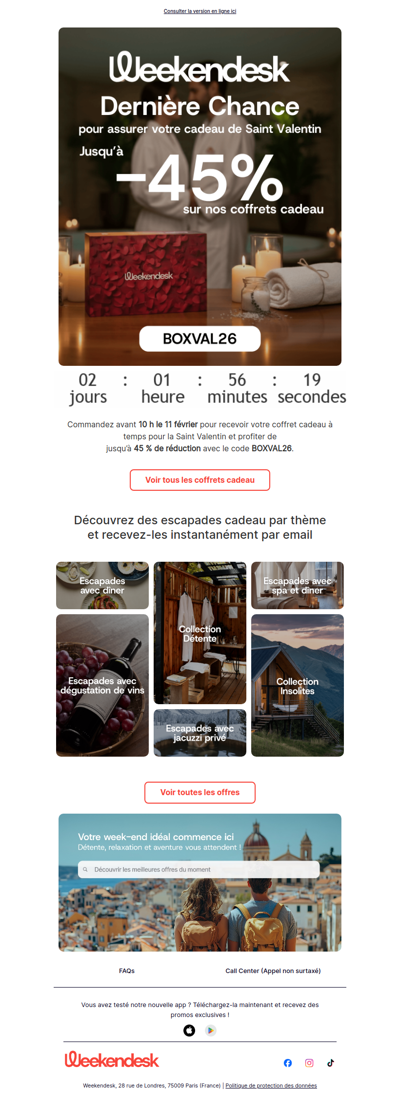 DERNIÈRE CHANCE : Jusqu’à 45 % de réduction sur nos coffrets cadeau