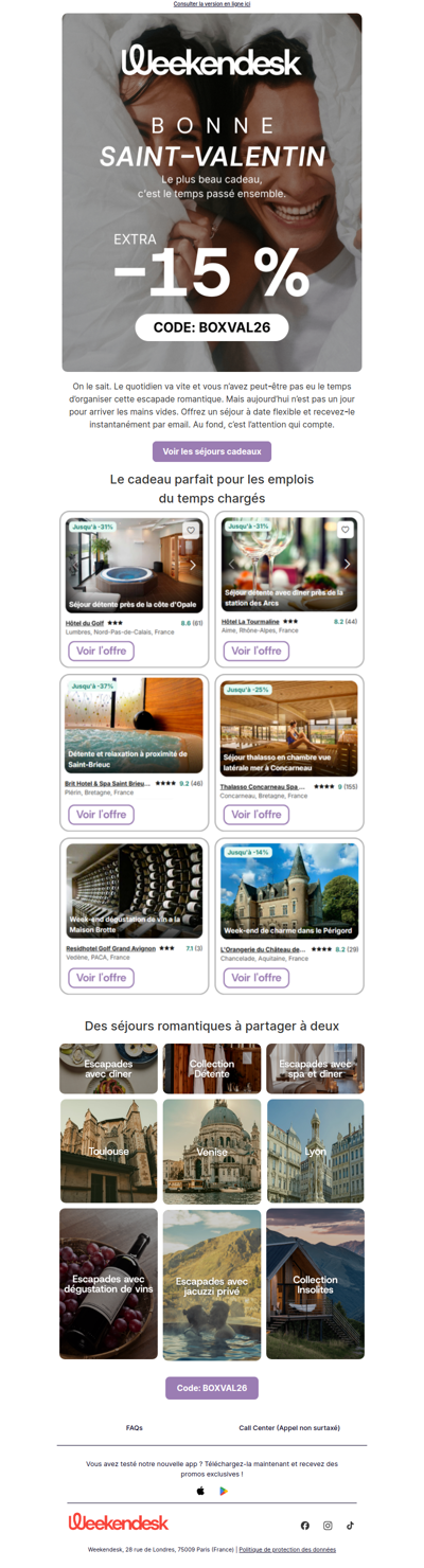 Joyeuse Saint-Valentin 💘 Faites de cette journée un moment inoubliable