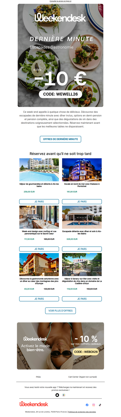 Que faites-vous ce week-end ?