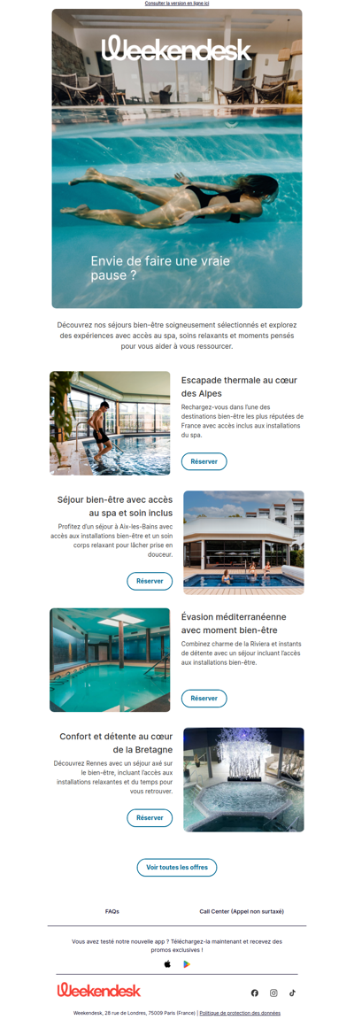 Weekender, nos séjours bien-être sélectionnés pour vous