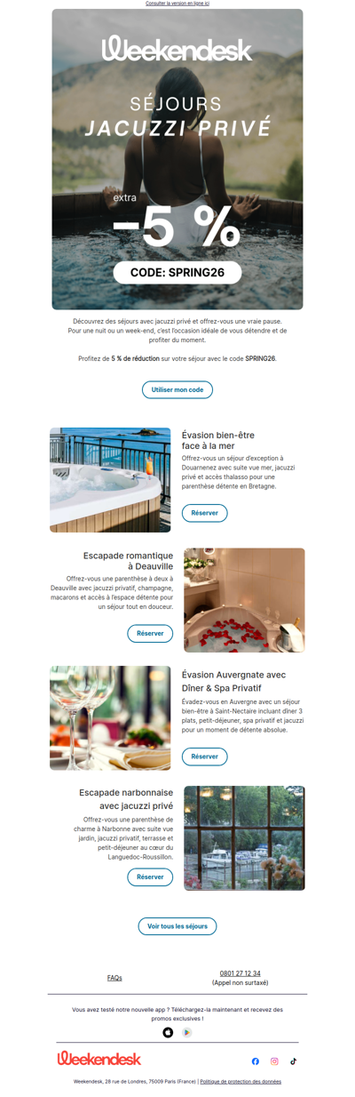 Séjours avec jacuzzi privé à ne pas manquer