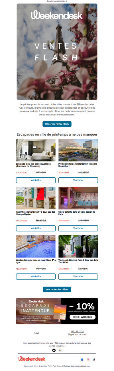 VENTES FLASH ! Offres exclusives escapades en ville