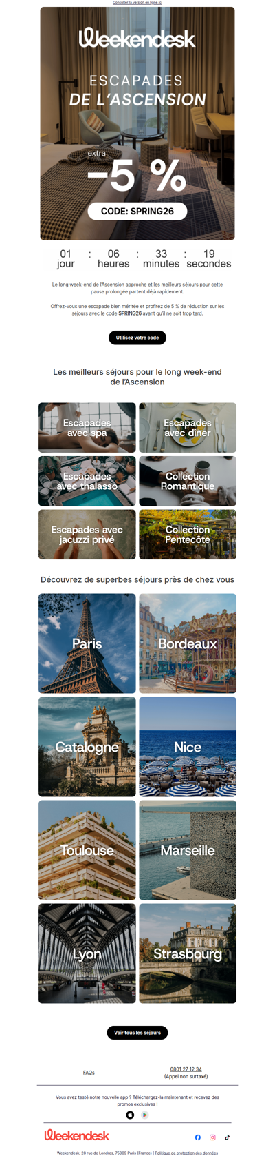 DERNIÈRE CHANCE pour votre escapade de l’Ascension