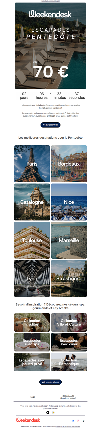 DERNIÈRE CHANCE escapades de Pentecôte dès 70€