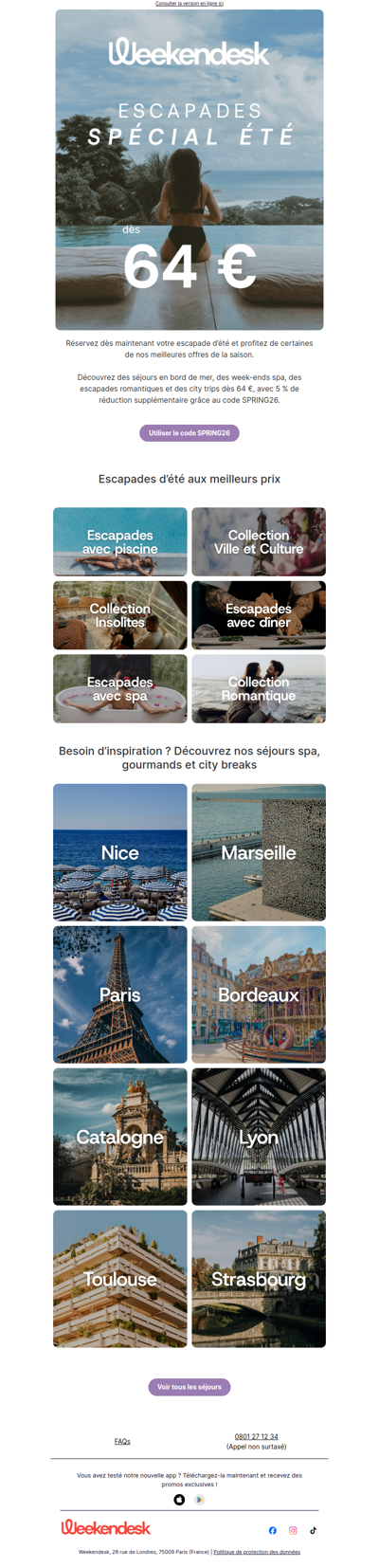 Les meilleures offres d’été dès 64 €