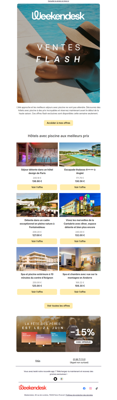 VENTES FLASH séjours avec piscine