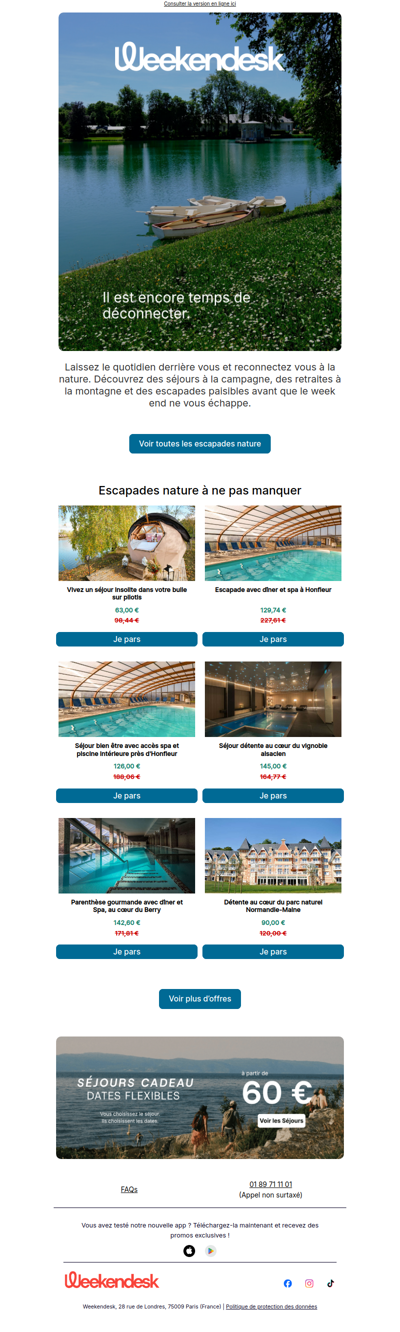 Troquez la ville pour la nature ce week end