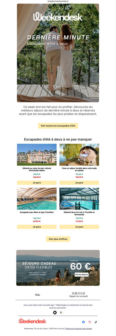Escapades d’été de dernière minute à deux