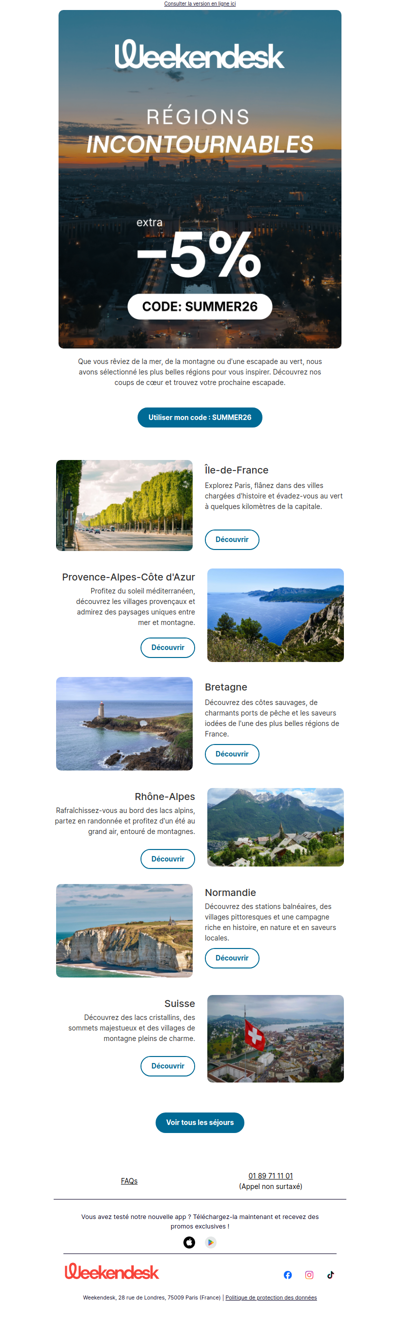 Les régions à ne pas manquer cet été