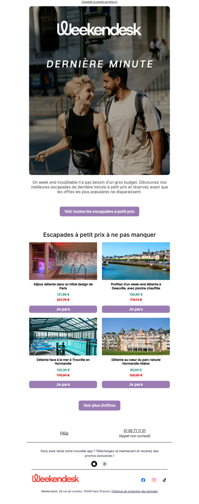 Vos projets pour ce week end viennent de coûter moins cher