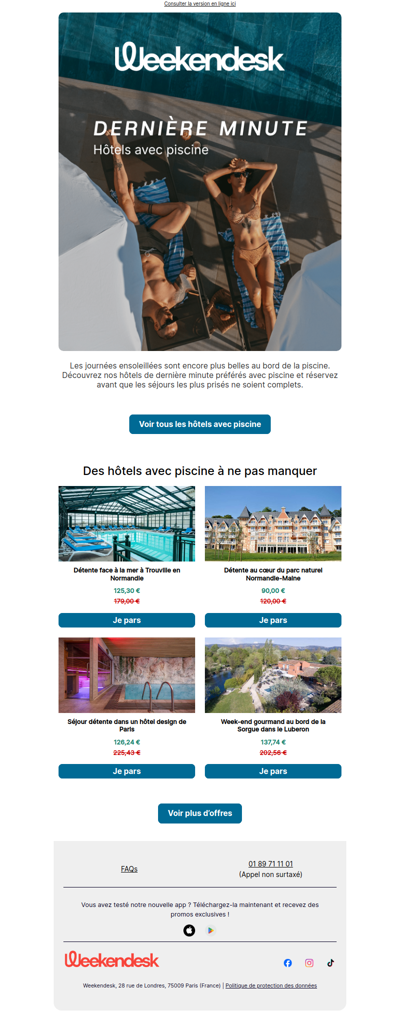 Votre week end au bord de la piscine vous attend