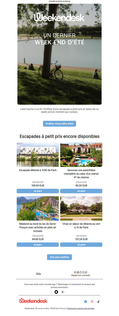 Un dernier week end d’été