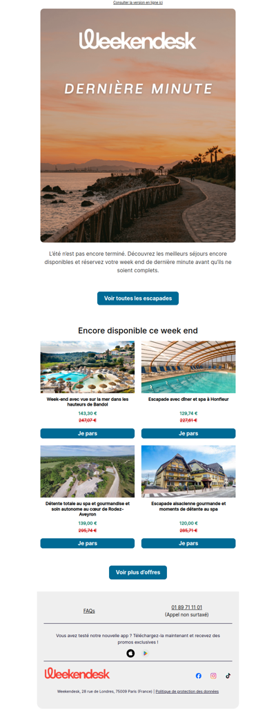 Toujours libre ce week end ?