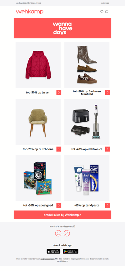 Wannahave Days! 🛍️ Tot -60% op fashion, beauty en wonen