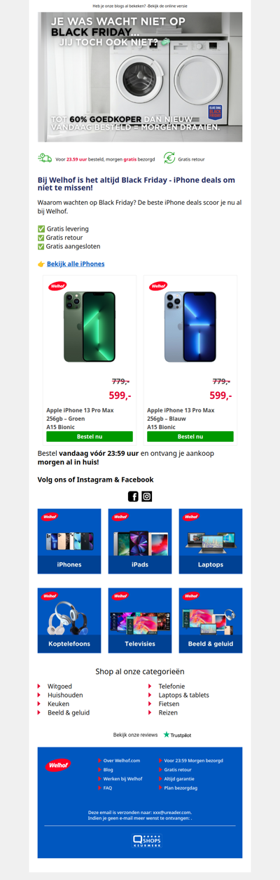 Bij Welhof is het altijd Black Friday - Scoor je iPhone nu met korting!