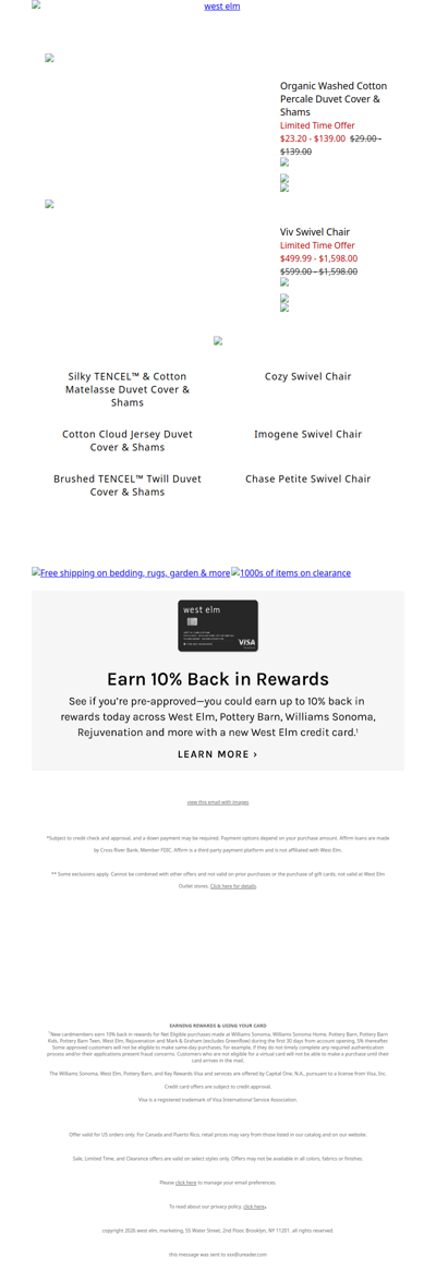 Organic Washed Cotton Percale Duvet Cover & Shams is on *sale* but going fast + Up to 60% off the Presidents' Day Sale