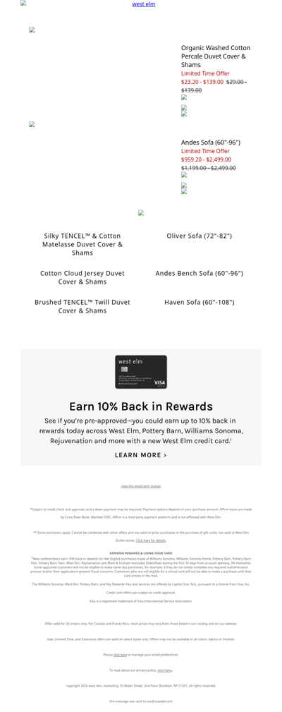 The Organic Washed Cotton Percale Duvet Cover & Shams you loved is now on sale!