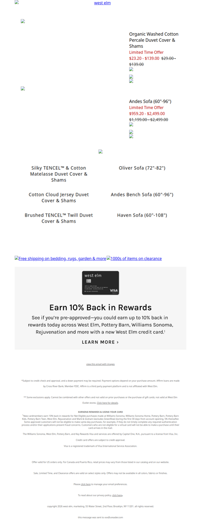 Organic Washed Cotton Percale Duvet Cover & Shams is on *sale* but going fast