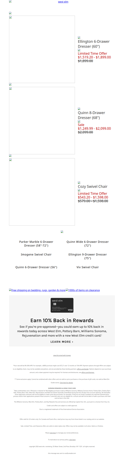 The Ellington 6-Drawer Dresser (60