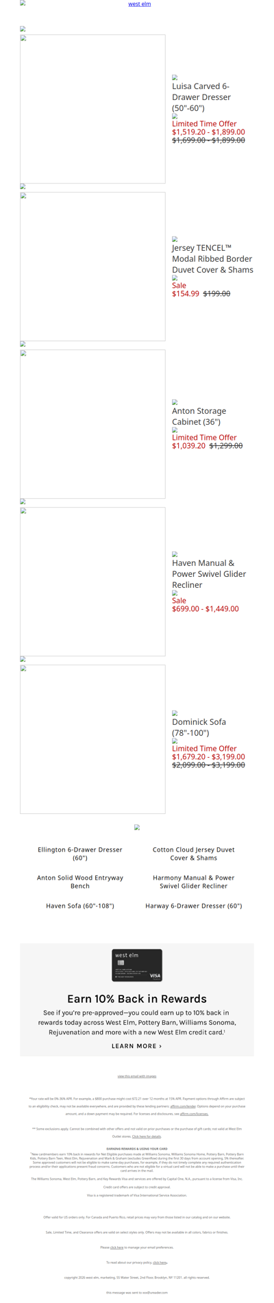 Luisa Carved 6-Drawer Dresser (50