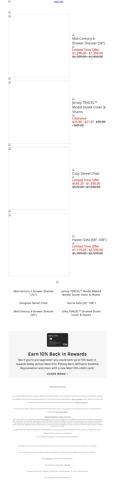Mid-Century 6-Drawer Dresser (56