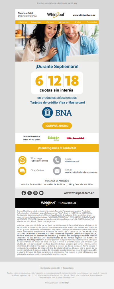 Hasta 18 cuotas SIN INTERÉS con BNA 💳