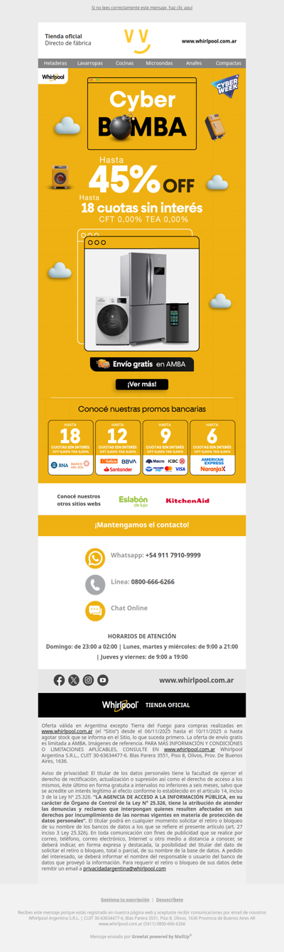 ¡AHORA! CYBER 💣 Hasta 45% OFF