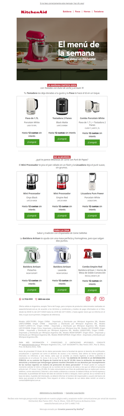 ⭐ Elevá tus platos con KitchenAid