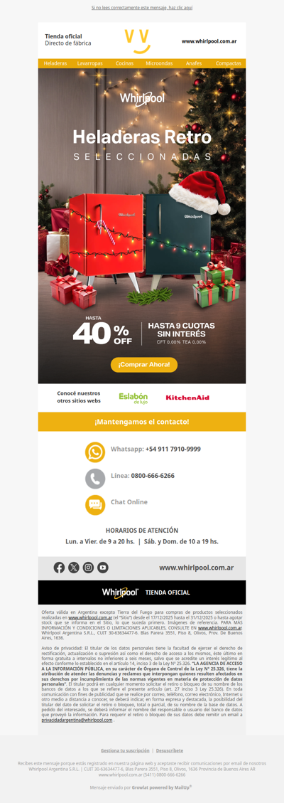 Regalá estilo 🎅🏼 Heladeras retro hasta 40% OFF