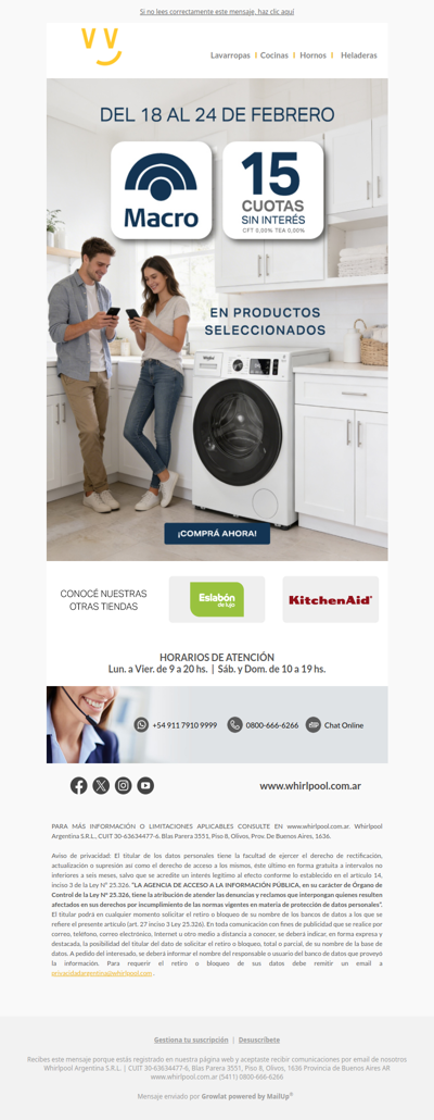 MACRO 💳 15 Cuotas sin interés en seleccionados