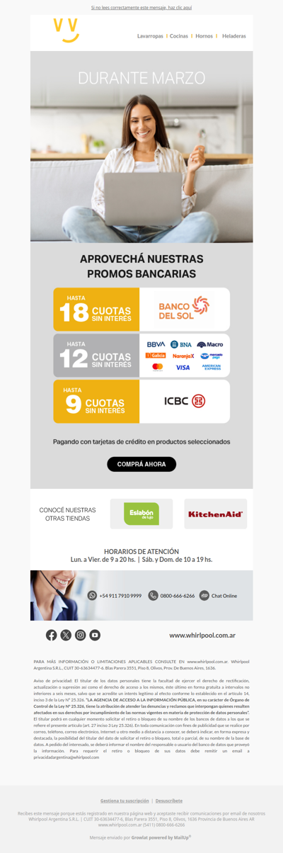 En marzo elegí cómo pagar | Hasta 18 cuotas sin interés!