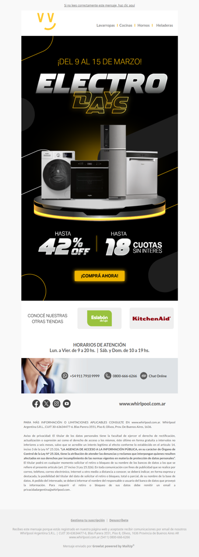 Arrancó ELECTRO DAYS 🎉Hasta 42% OFF