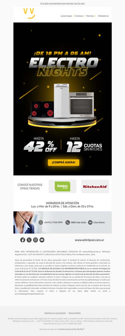 Hasta 42% OFF en ELECTRO NIGHTS 🌙