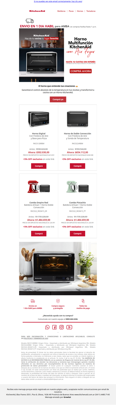 🍕 ¡15% OFF en tu nuevo horno favorito!