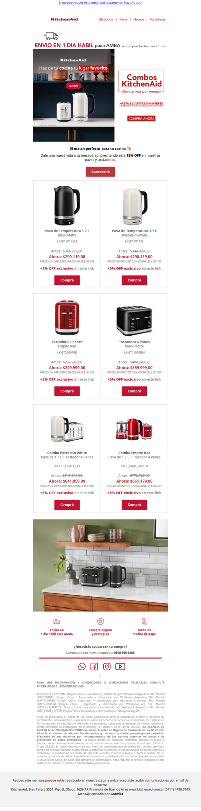 15% OFF en Pavas y Tostadoras 🫓