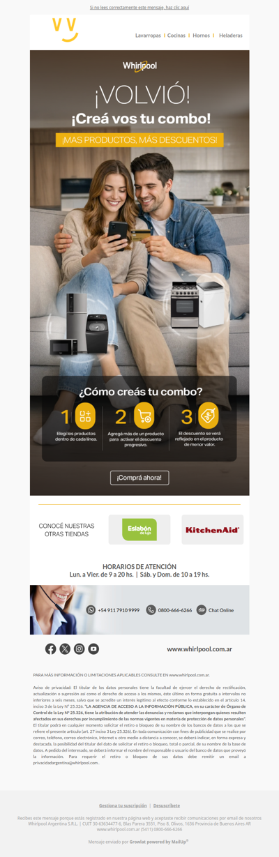 ¡El combo lo creas VOS! Más productos, más descuentos 💰